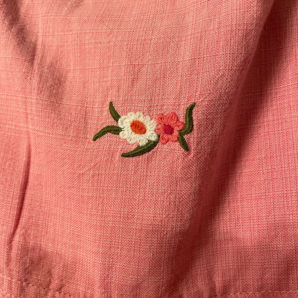 NWOT The Vermont Country Store Pink 100% cotton blouse with embroidery detail - Picture 6 of 6